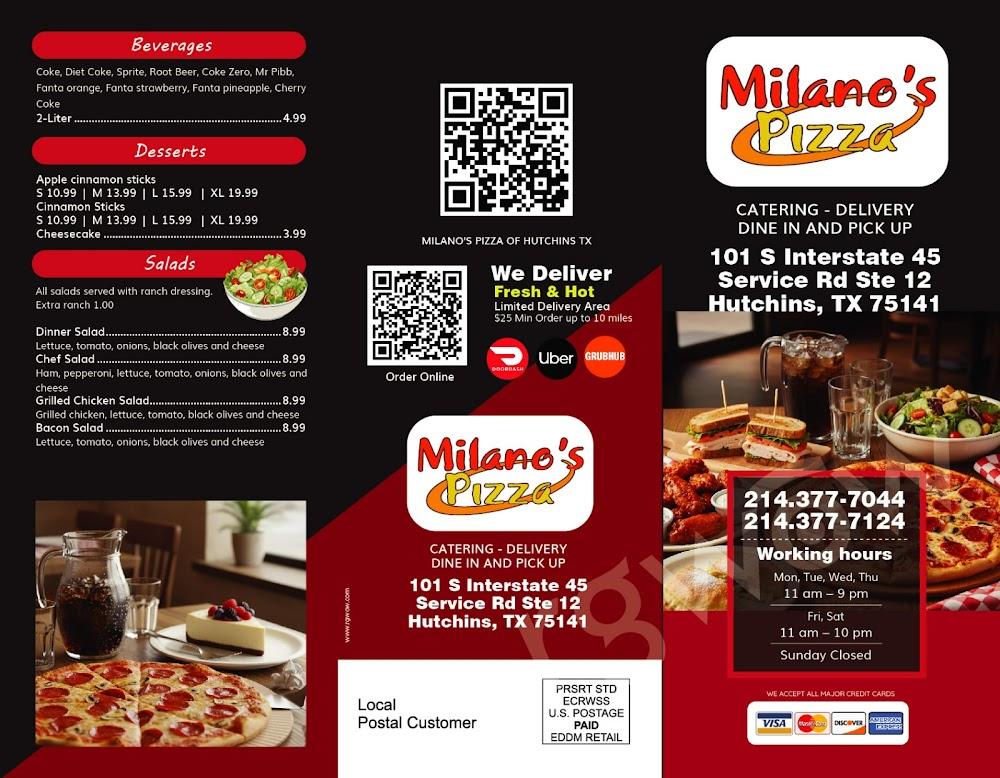 Milano's pizza Hutchins tx Menu image 3
